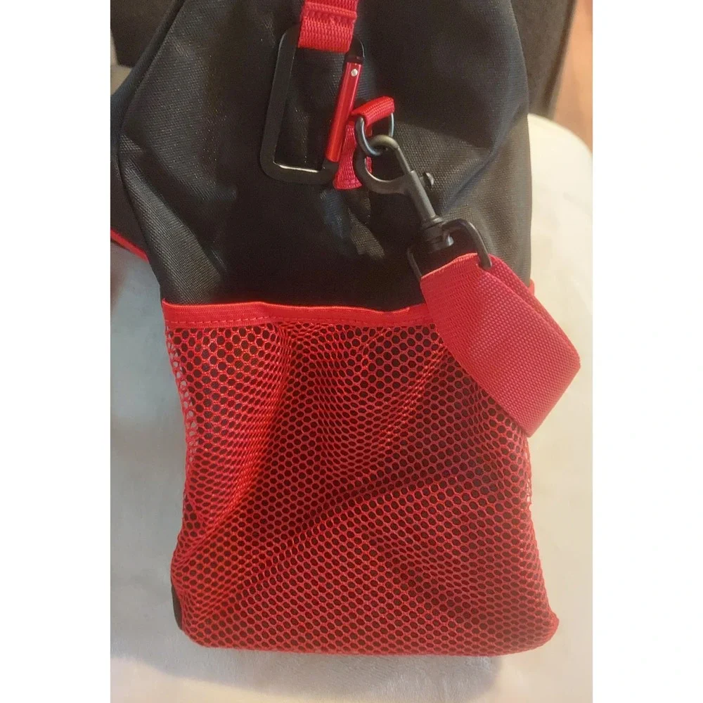 Ralph Lauren Polo Black Red Large Duffel Carry-On Gym Weekender Travel Bag NWOT